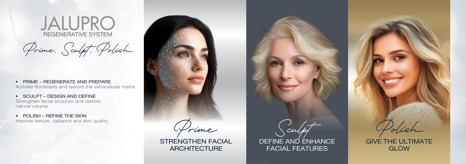 Jalupro brochure spread: Prime, Sculpt, Polish