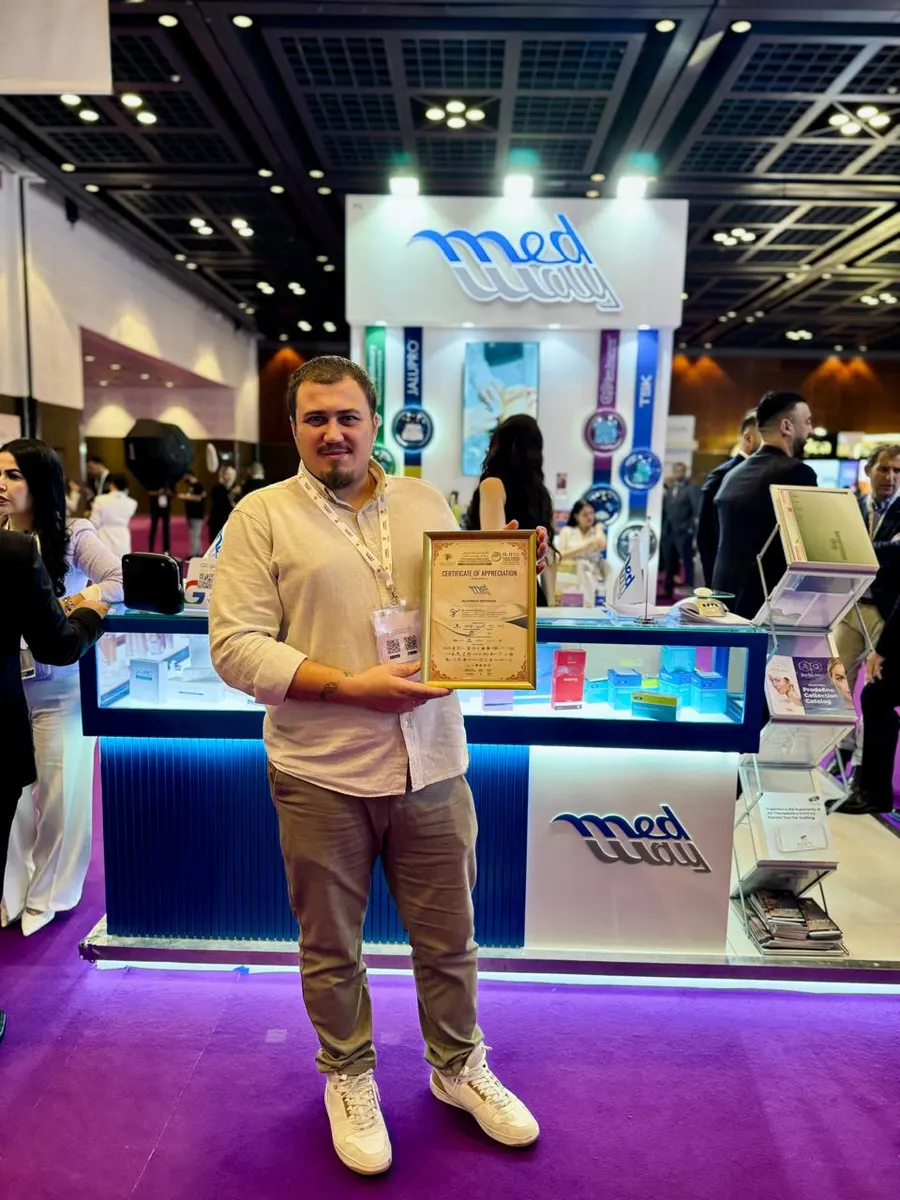 Tugra Elibuyuk at the Medway stand, MEIDAM 2024