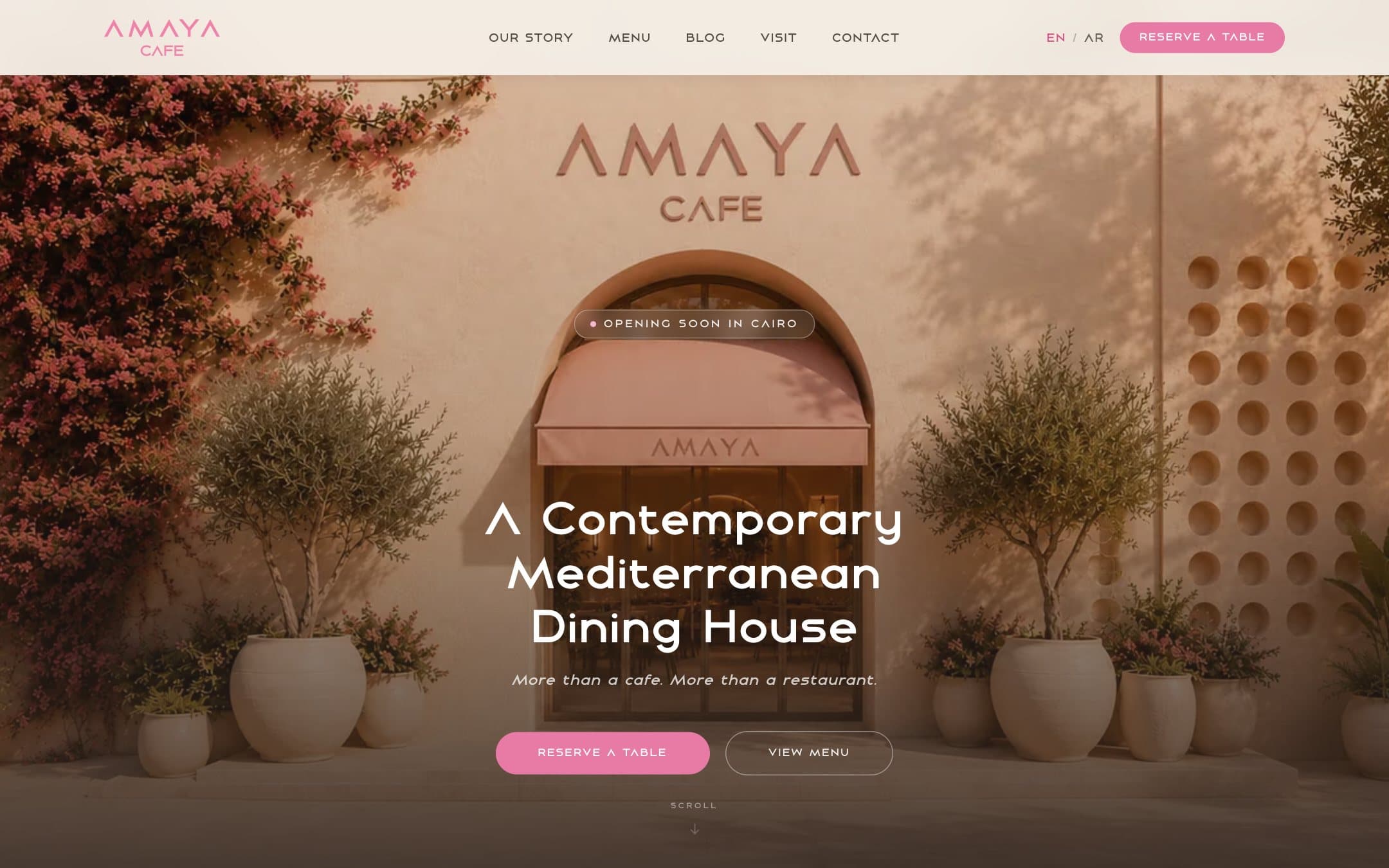 Amaya Café website preview